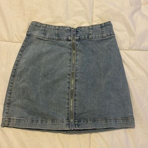 Mini skirt with zipper, forever 21, denim